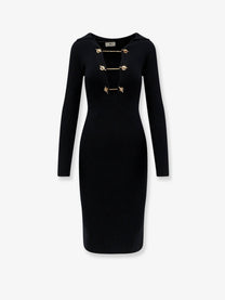 Elisabetta Franchi Women's Long Viscose Blend Dress Black