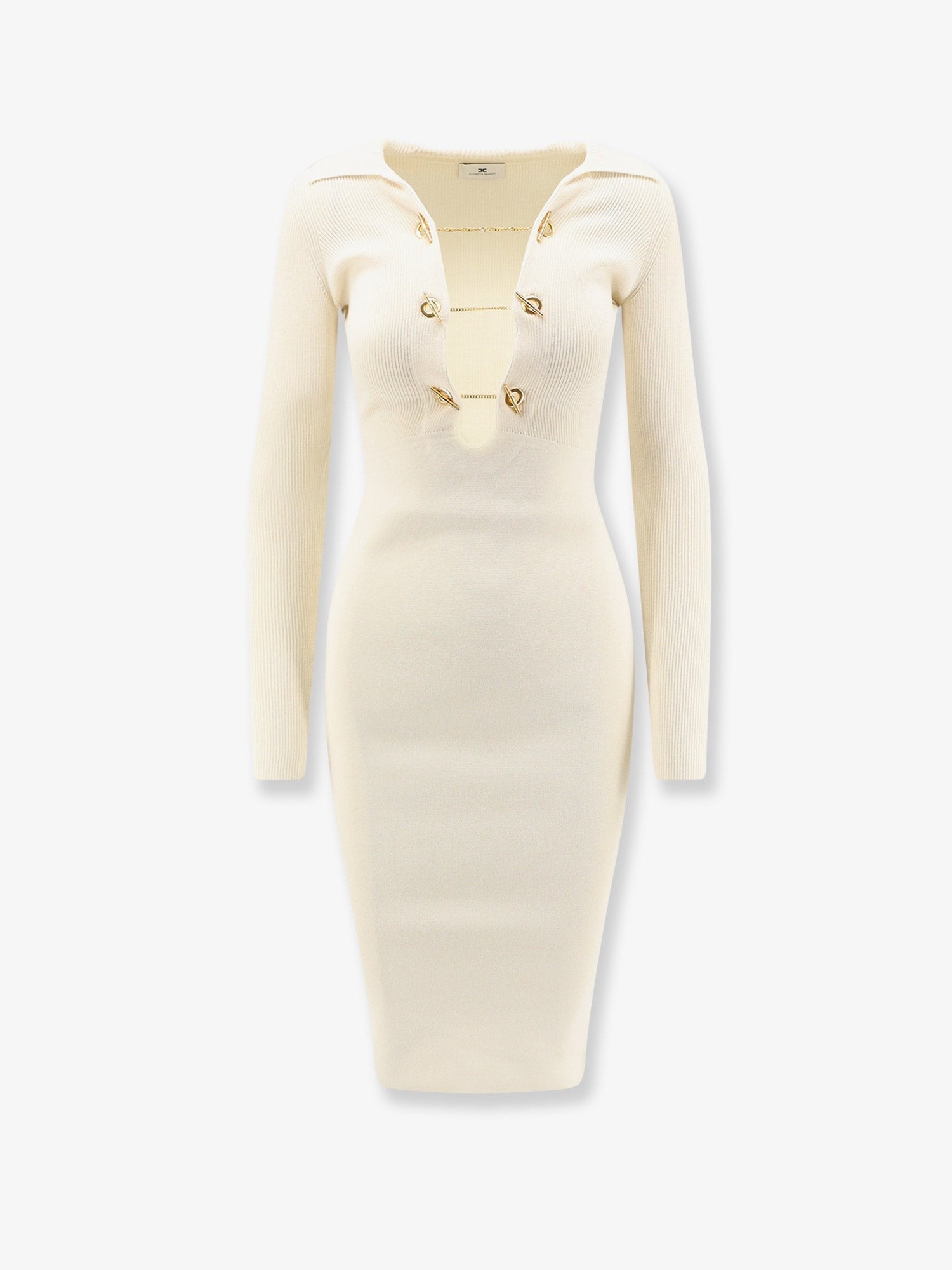 Elisabetta Franchi Women's Long Viscose Blend Dress White