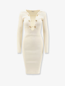 Elisabetta Franchi Women's Long Viscose Blend Dress White