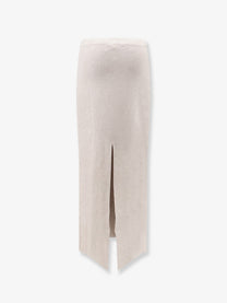 Hevò Women's Long Viscose Blend Skirt Beige