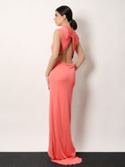 Tom Ford Women's Long Viscose Dress Orange, view 2