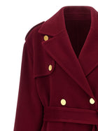 Alberta Ferretti Long Wool Coat Red, view 3