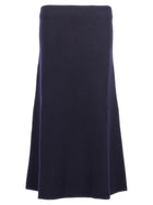 Jil Sander Long Wool Skirt Blue