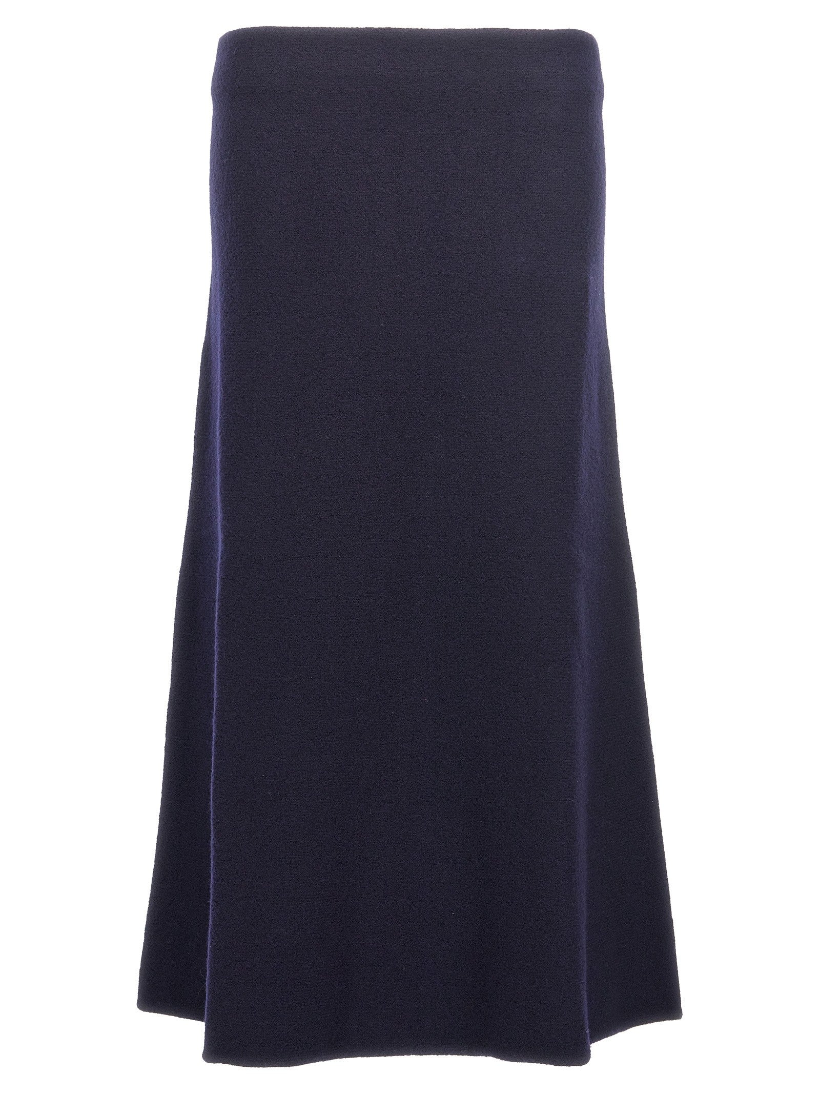 Jil Sander Long Wool Skirt Blue