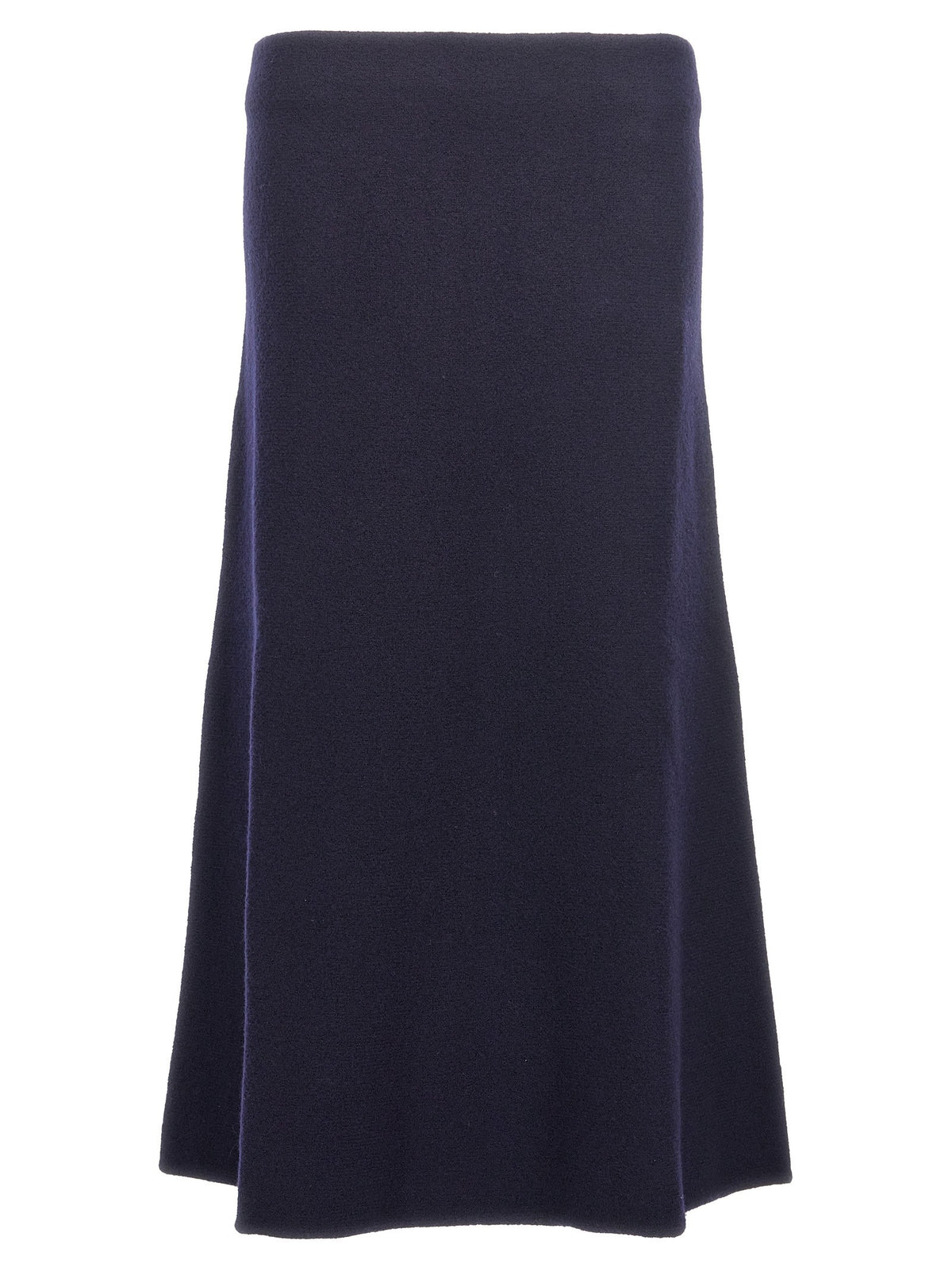 Jil Sander Long Wool Skirt Blue