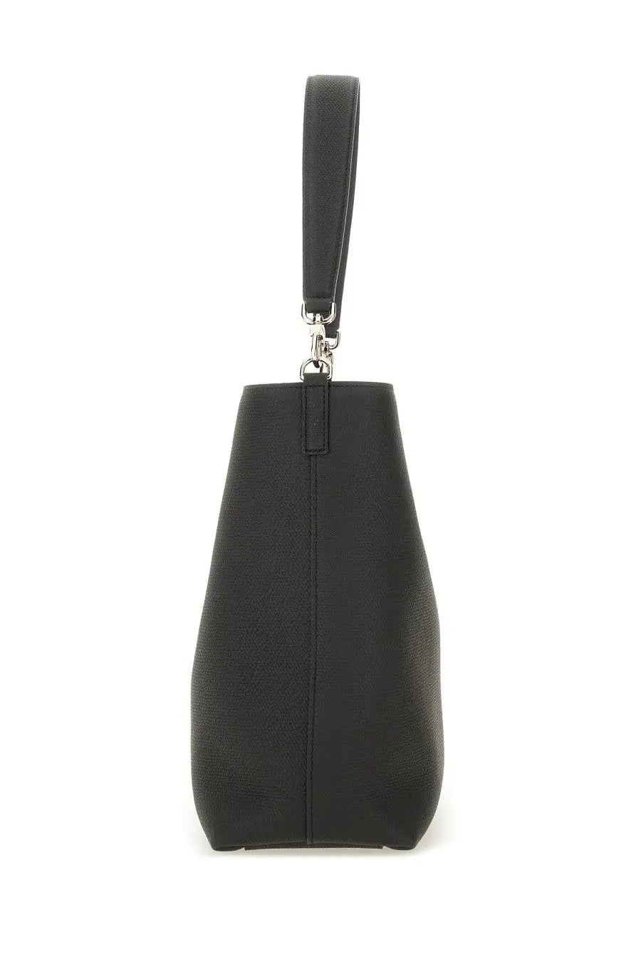 Longchamp women’s borsa hobo le roseau black black leather tote bag with sleek minimalist design and silver hardware