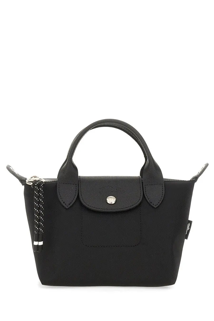 Black Longchamp Le Pliage mini handbag with leather handles and silver-tone clasp in Longchamp women’s Borsa LE Pliage Energy Large Black