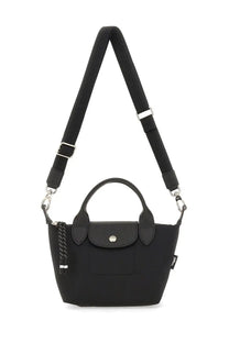 Longchamp women’s borsa le pliage energy large black mini handbag with sleek structured design and silver-tone hardware