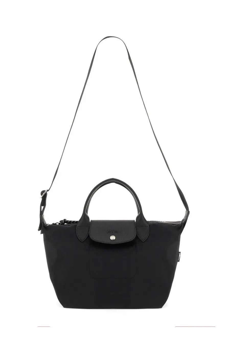 Longchamp women’s borsa le pliage energy small black handbag with sleek foldable design and signature top flap closure