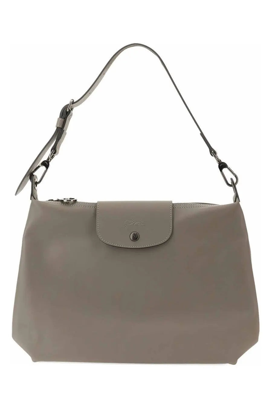 Longchamp women’s borsa spalla le pliage xtra medium beige taupe handbag with smooth leather finish and flap closure