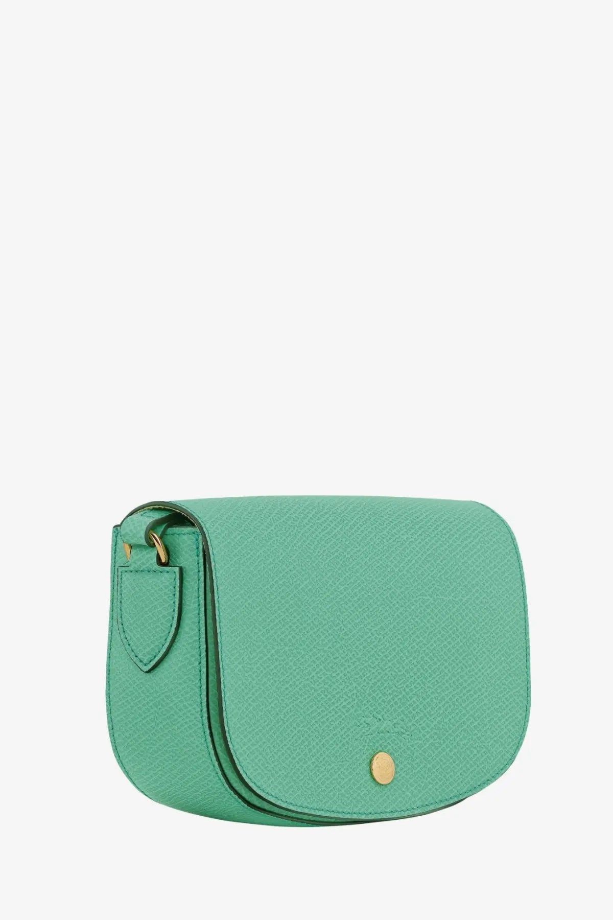 Longchamp women’s epure leather crossbody bag menthe in mint green with textured surface and gold-tone hardware