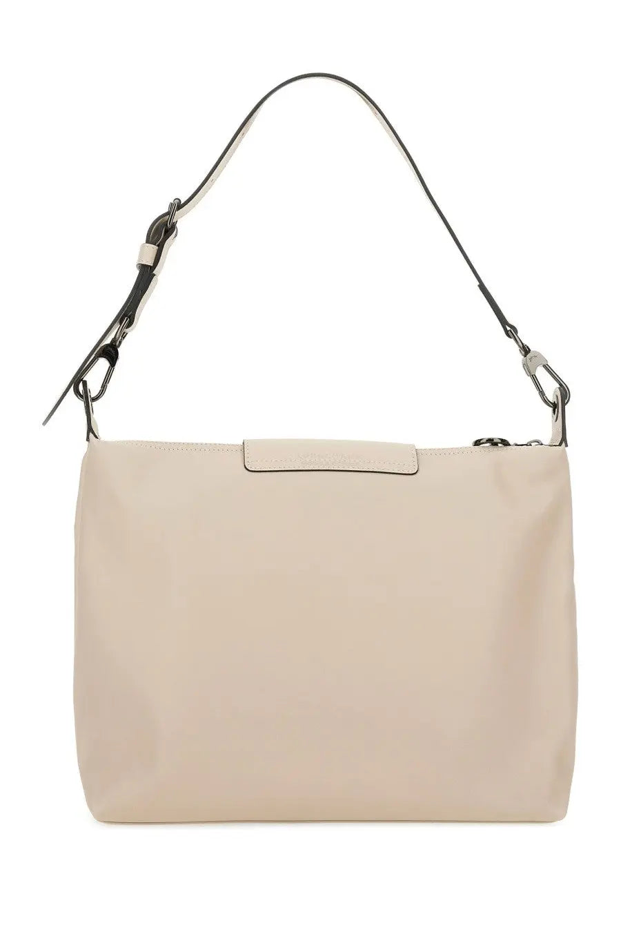 Longchamp women’s le pliage xtra hobo bag in beige leather with a sleek minimalist design and black adjustable strap