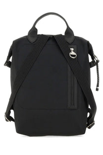 Longchamp women’s zaino le pliage large black backpack with sleek minimalist design and silver-tone metal hardware