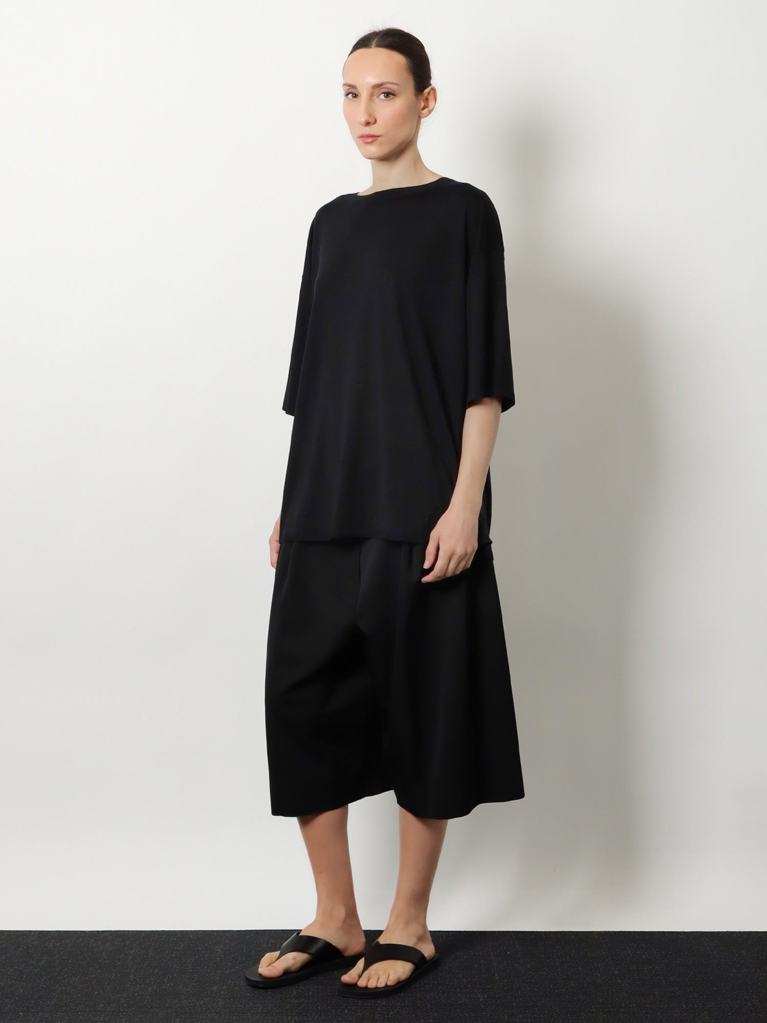 Toteme Women's Longline Wool Blend Sweater Black