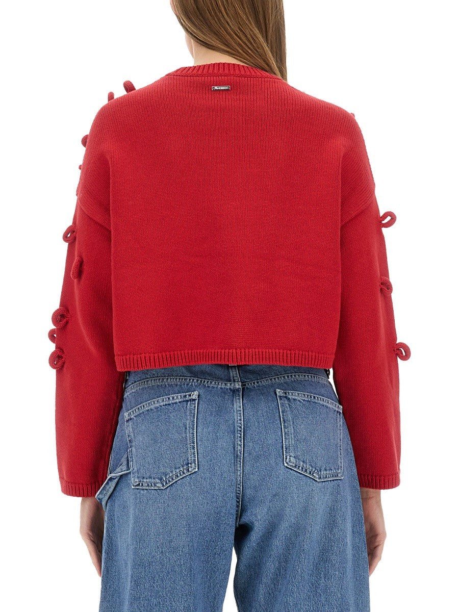 JW Anderson Women's Loop Cropped Jersey Red