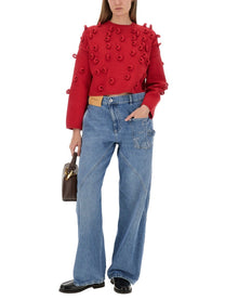 JW Anderson Women's Loop Cropped Jersey Red