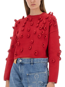 JW Anderson Women's Loop Cropped Jersey Red