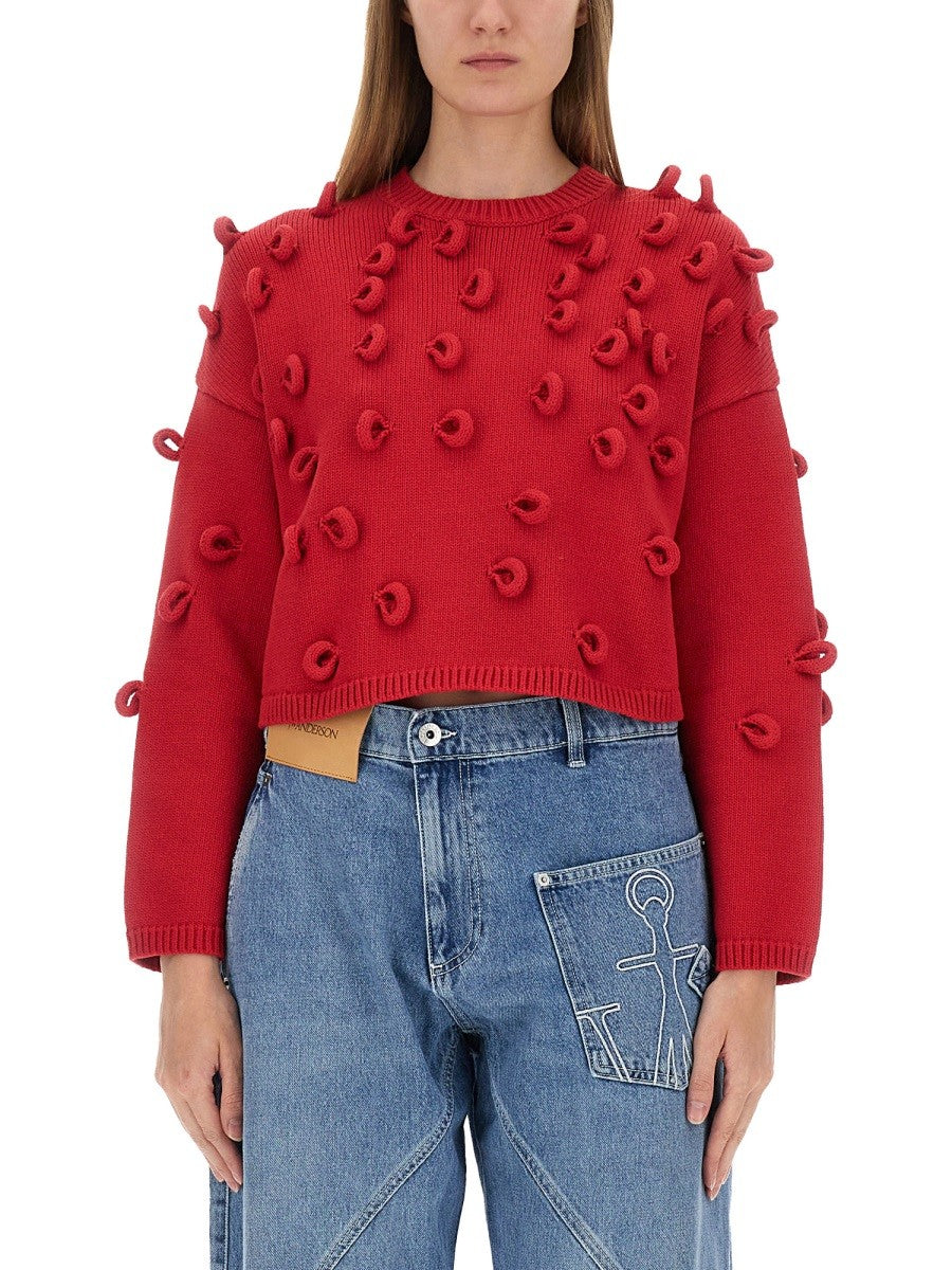 JW Anderson Women's Loop Cropped Jersey Red