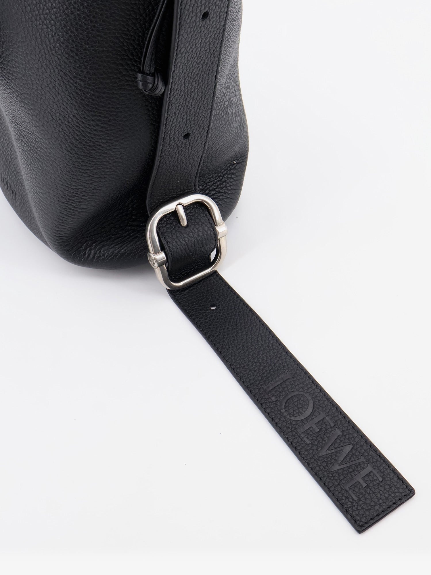 Loewe Men's Loop Leather Crossbody Bag Black