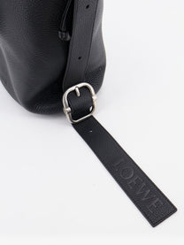Loewe Men's Loop Leather Crossbody Bag Black