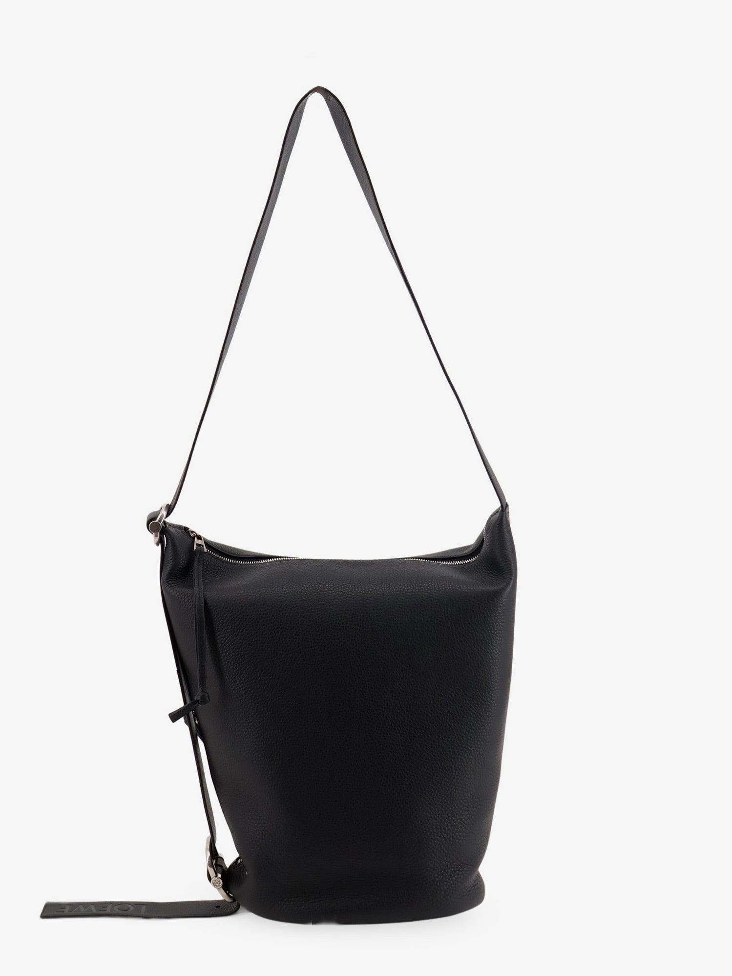 Loewe Men's Loop Leather Crossbody Bag Black
