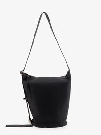 Loewe Men's Loop Leather Crossbody Bag Black