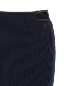 courrèges Loop Rib Knit Skirt Blue