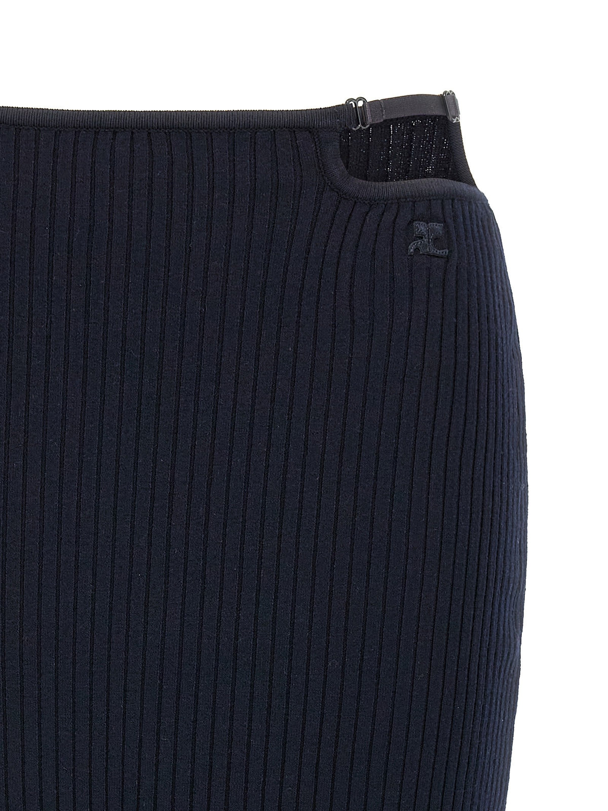 courrèges Loop Rib Knit Skirt Blue, view 3