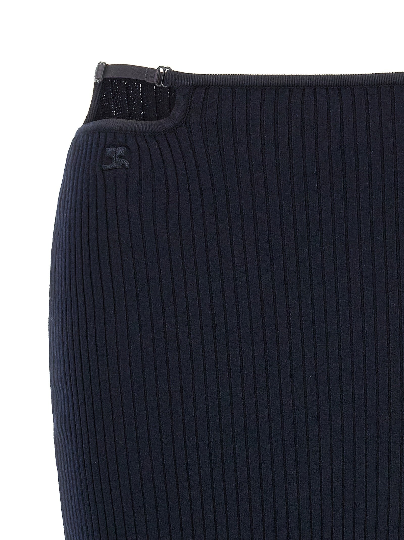 courrèges Loop Rib Knit Skirt Blue