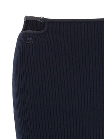 courrèges Loop Rib Knit Skirt Blue