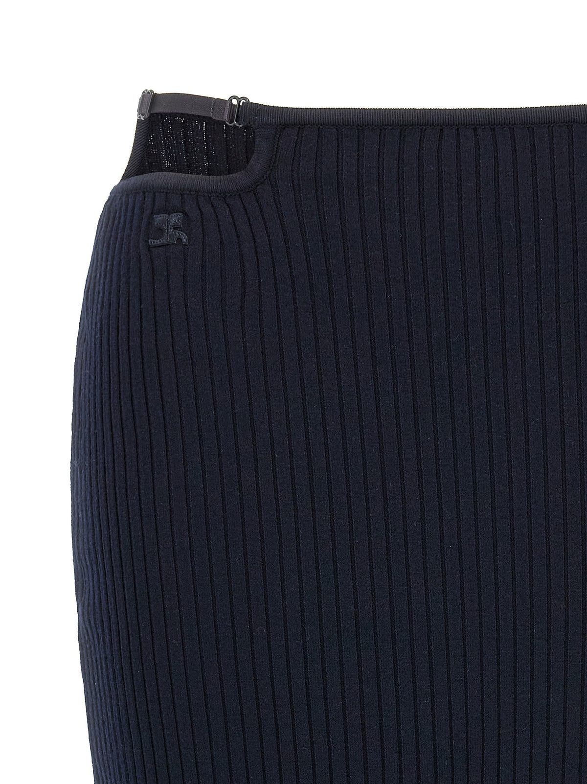 courrèges Loop Rib Knit Skirt Blue, view 4