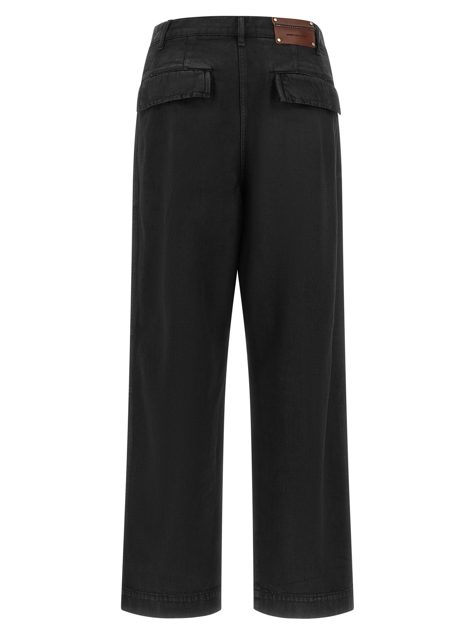 Dries Van Noten Loose Cotton Trousers Grey
