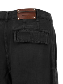 Dries Van Noten Loose Cotton Trousers Grey
