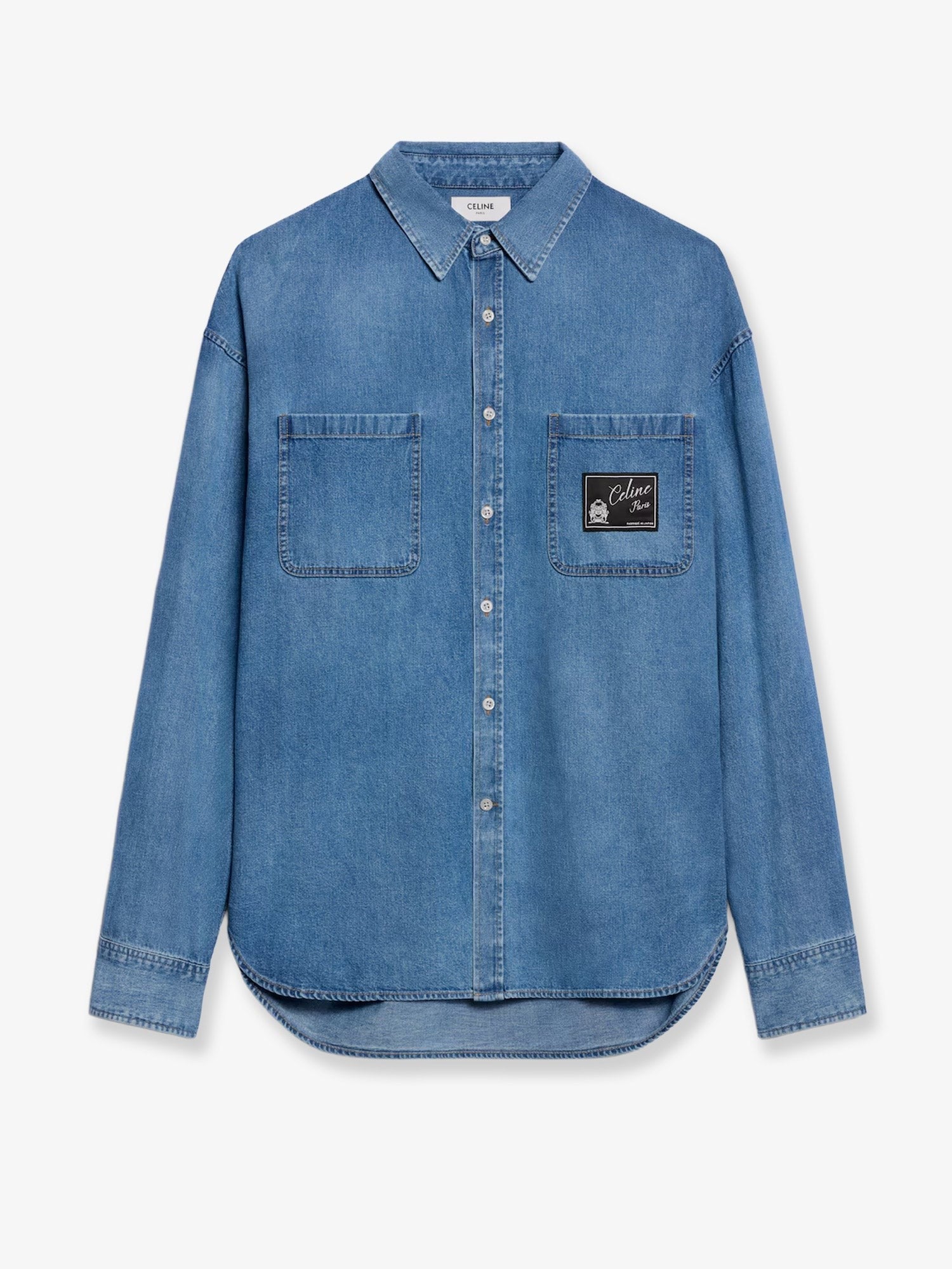 Celine Men's Loose Denim Shirt Blue