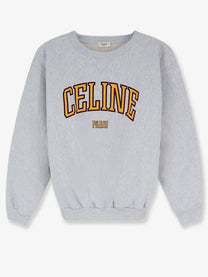 Celine Women's Loose Fit Cotton Sweatshirt Grey