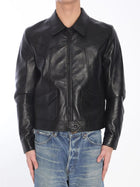 Celine Men's Loose Fit Leather Jacket Black