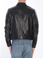Celine Men's Loose Fit Leather Jacket Black, view 3