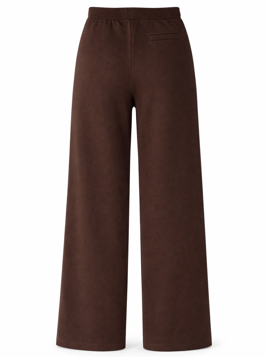 S MAX MARA Women's Loose Fitting Cotton Jersey Pants Brown