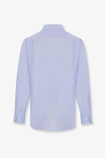 Loro Piana men’s andrè linen shirt blue light blue long-sleeved dress shirt with classic collar and buttoned cuffs