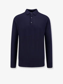 Loro Piana Men's Wish Virgin Wool Polo Shirt TOTAL ECLIPSE