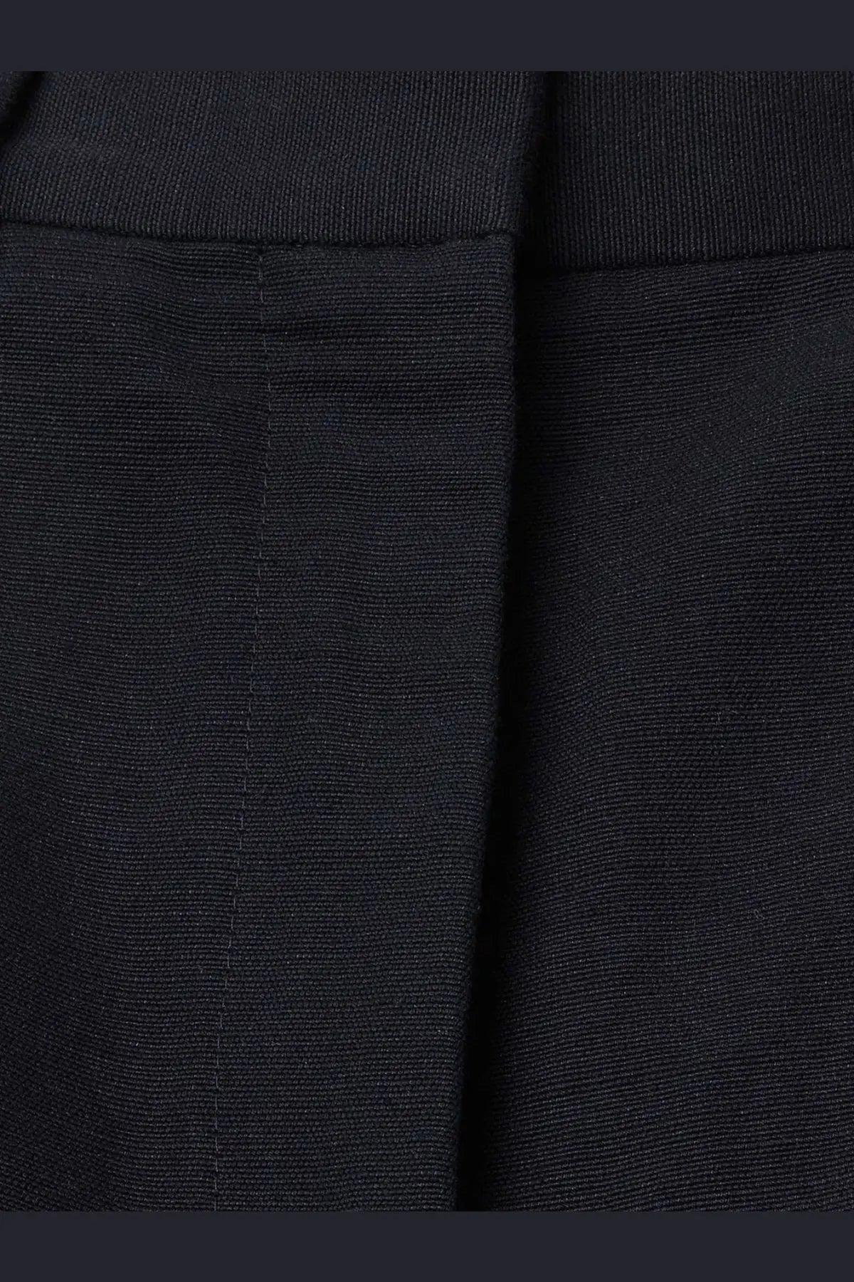 Dark navy blue textured fabric with subtle woven pattern of loro piana women’s cale linen and cotton trousers blue