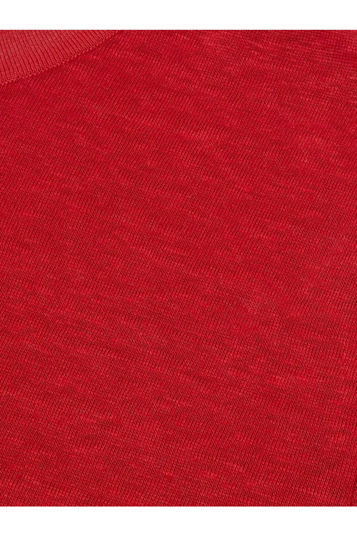 A vibrant red softly textured knit fabric with a subtle heathered finish for loro piana women’s gargano linen shirt beige