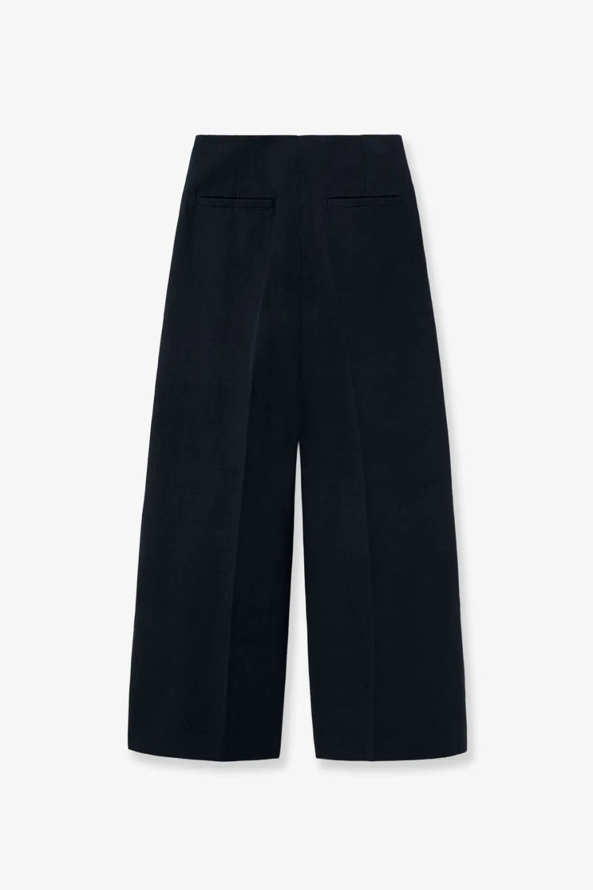 Loro piana women’s kenith blue linen and cotton trousers with high waist and wide leg tailored design