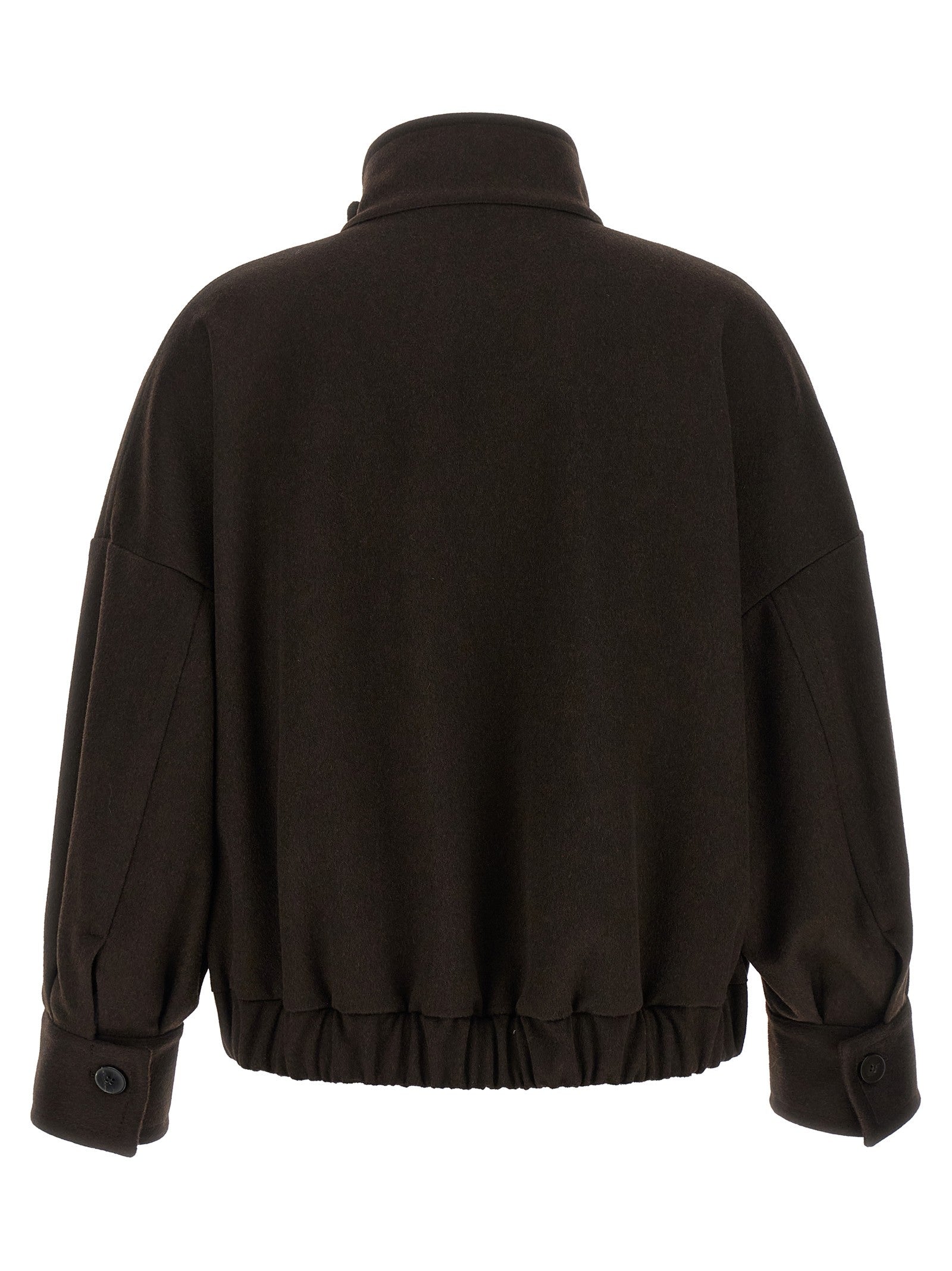 Alberto Biani Loro Piana Wool Bomber Jacket Brown