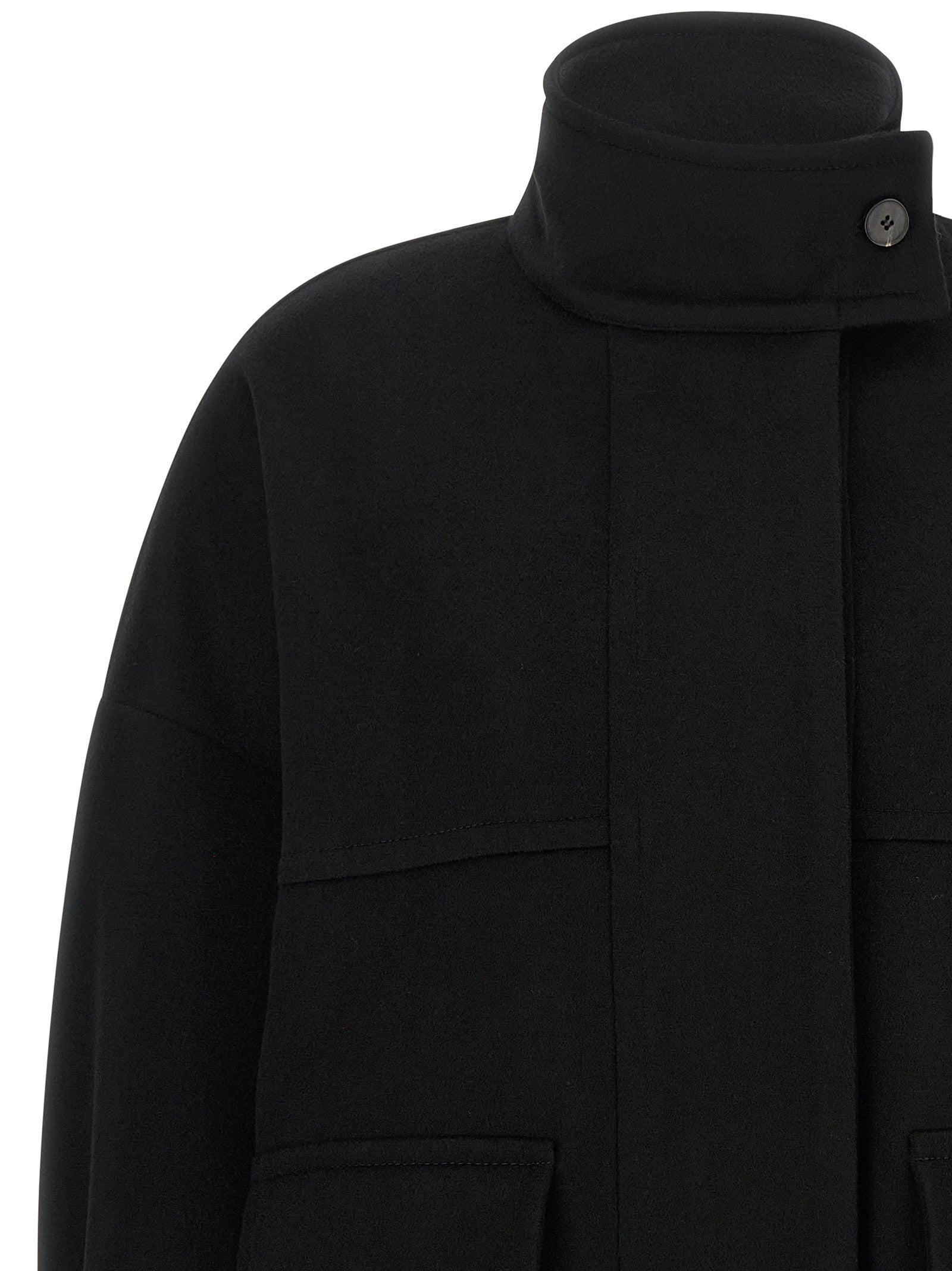 Alberto Biani Loro Piana Wool Bomber Jacket Black