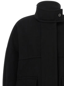 Alberto Biani Loro Piana Wool Bomber Jacket Black
