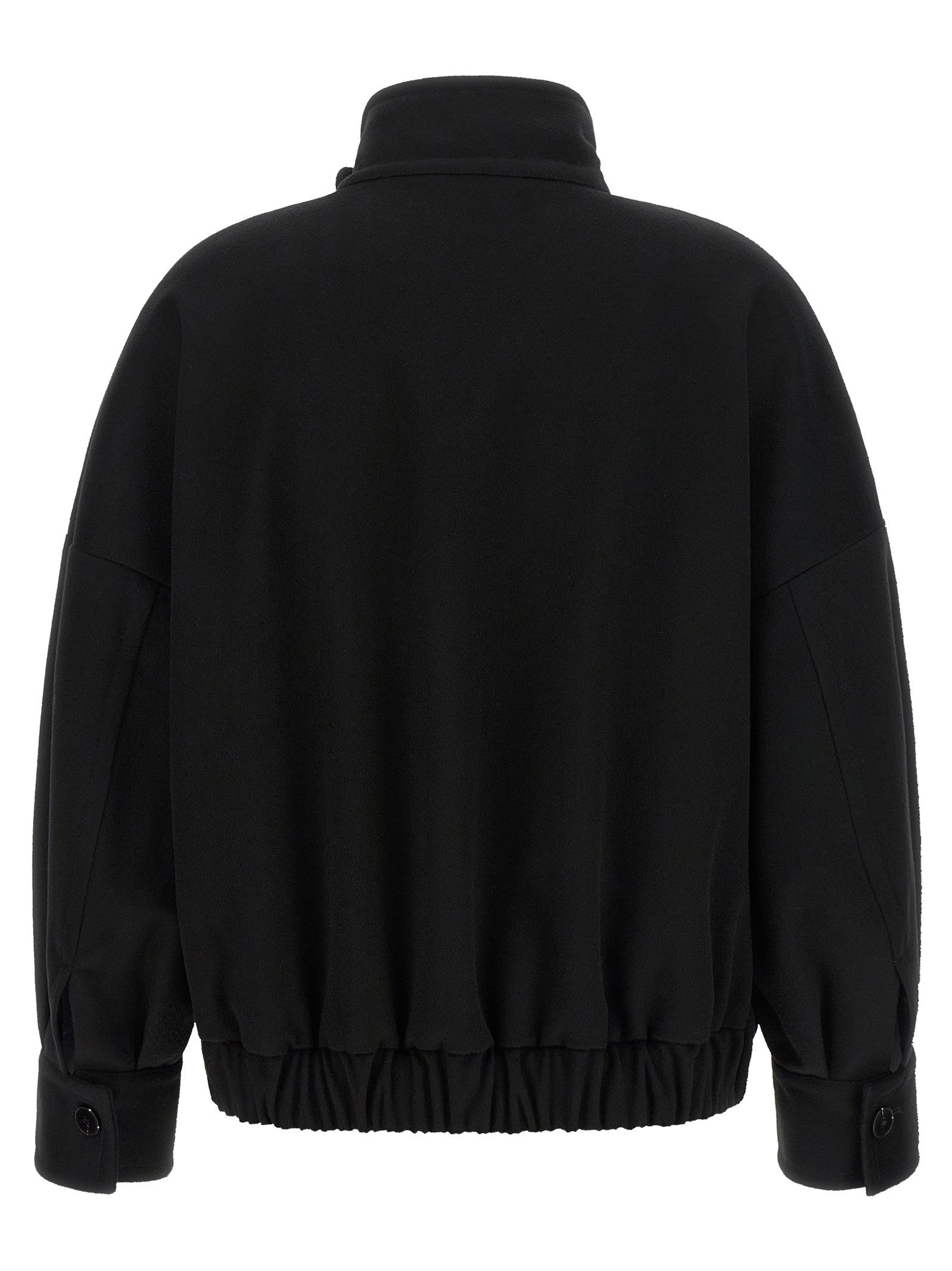 Alberto Biani Loro Piana Wool Bomber Jacket Black