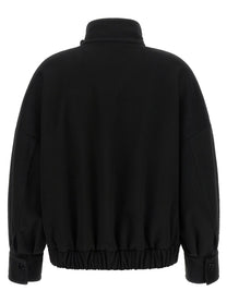 Alberto Biani Loro Piana Wool Bomber Jacket Black