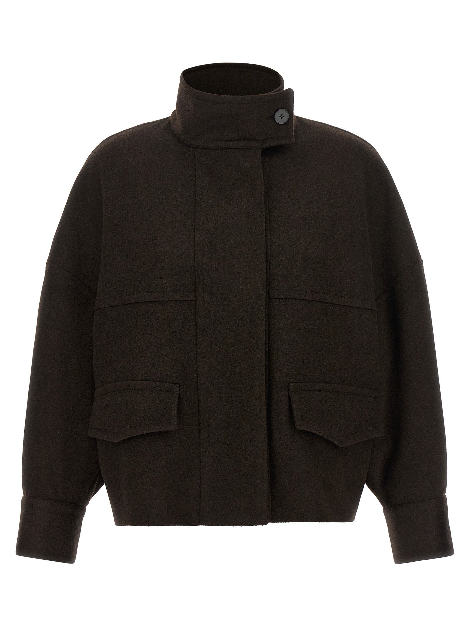 Alberto Biani Loro Piana Wool Bomber Jacket Brown