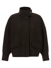 Alberto Biani Loro Piana Wool Bomber Jacket Brown